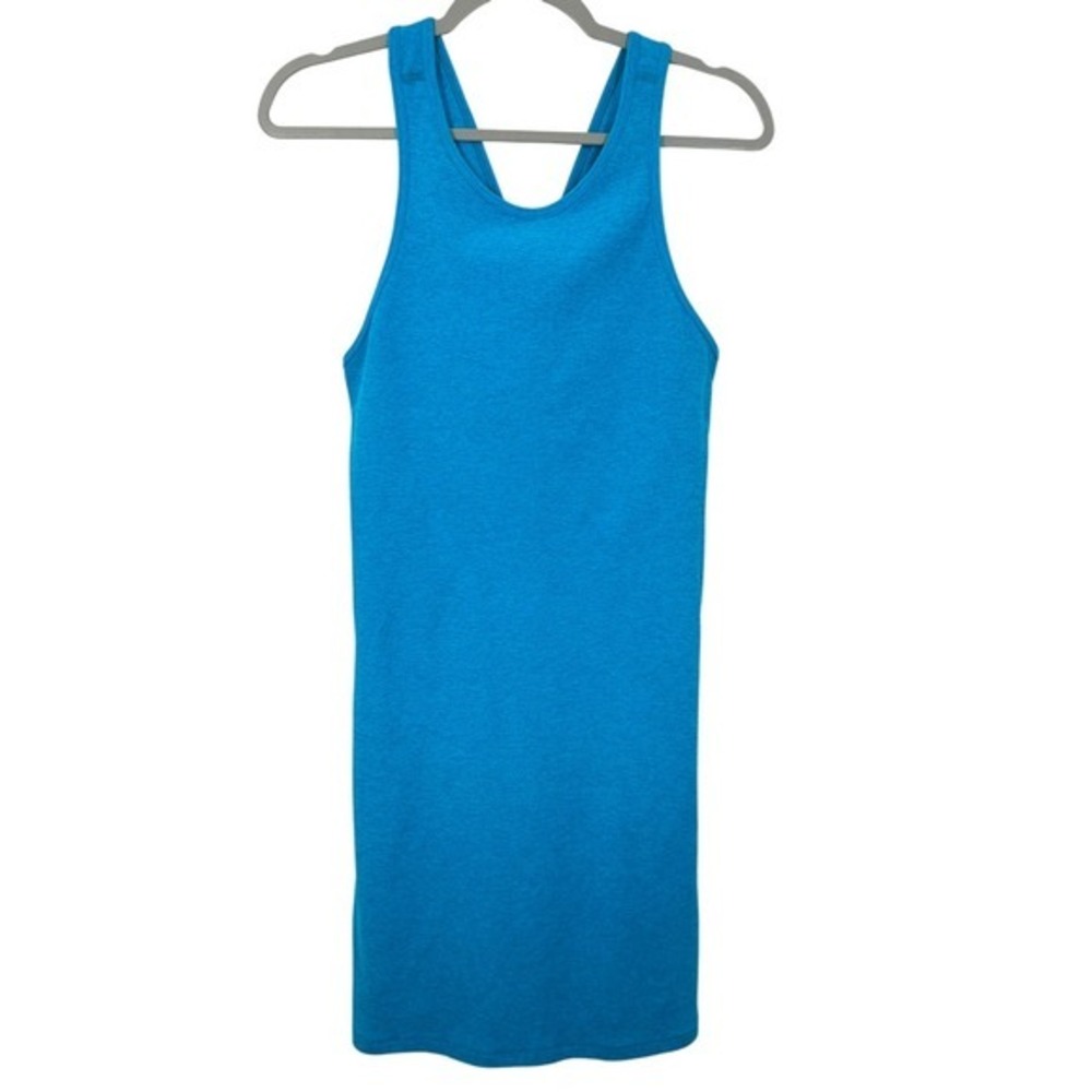 Beyond Yoga Blue Spacedye Criss Cross Back Active Dress with Shelf Bra Size M